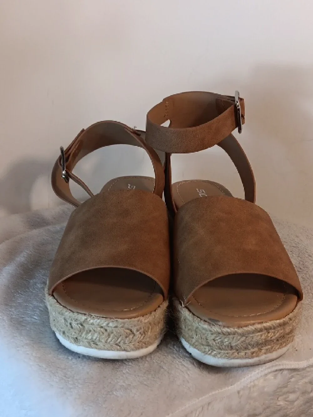 Soda Tan Platform Espadrille Ankle-Strap Sandal
